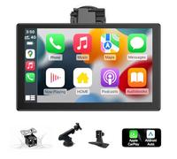 CarPlay Display Android Auto, Car Play Nachrüsten IPS Touch Screen mit 1080P Rückfahrkamera, Kabelloses Android Auto Bildschirm mit Mirror Link/Bluetooth/AUX/FM/Siri/G00gle (9 Zoll)