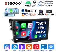 Carplay Für TOYOTA RAV4 2007-2012 Android 15 Autoradio 2+64G GPS SWC Kamera DAB+