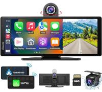Carpuride 4K W903 Kabellos Carplay & Android Auto-Autoradio mit 4K-Dashcam, Rückfahrkamera, Tragbarem 9,3-Zoll-IPS-Touchscreen, Autoradioempfänger mit Spiegel, Bluetooth, Fahrnavigation