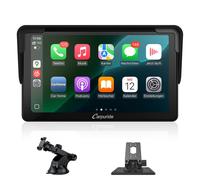 Carpuride Autoradio, tragbares kabelloses Carplay & Android Auto, 7 Zoll 1080P HD-Touchscreen-Radio mit BT 5.0, Mirror-Link-Unterstützung, LKW- und Wohnmobil-Dashboard-Halterung