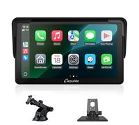 Carpuride Carplay Screen, Tragbares Kabelloses Carplay und Android-Auto, 7 Zoll 1080P HD-Touchscreen-Radio mit BT 5.0, Spiegel-Link-Unterstützung, LKW, Wohnmobil, Armaturenbrett-Halterung