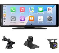 Carpuride tragbares CarPlay-Display, V92R kabelloses CarPlay & Android Auto, 10,26 Zoll 1080P HD-Touchscreen-Radio mit echter 720P Rückfahrkamera, Bluetooth 5.0, MirrorLink-Unterstützung, für LKW & Wo