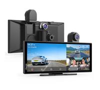 Carpuride W125S Carplay Bildschirm mit 3 Kanal Dash Cam, 4K Front & 1080P Rückkamera, 1080P Infrarot Kabinenkamera, Kabellosem Carplay & Android Auto, 11,26" HD Touchscreen, Loop Aufnahme, Bluetooth.