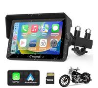 Carpuride W502 Carplay Bildschirm für Moto, Tragbares CarPlay und Android Auto für Motorrad, 5 Zoll Wasserdichter Touchscreen mit Dual-Bluetooth, 64G TF-Karte, Navigation/Siri/G00gle Assistant