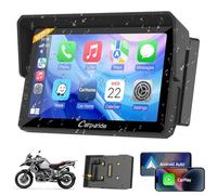 Carpuride W502PRO B für B.-M-.W Motorrad CarPlay & Android Auto & Dual Bluetooth, 5 Zoll wasserdichter Touch Bildschirm für Motorrad, Musik-Sharing, Gegensprechanlage, Lichtsensor, Kompass, Barometer