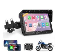 Carpuride W502PRO für Motorrad CarPlay & Android Auto & Dual Bluetooth - 5 Zoll wasserdichter GPS-Navigation für Motorrad, Musik-Sharing, Gegensprechanlage, EQ, Lichtsensor, Kompass, Barometer