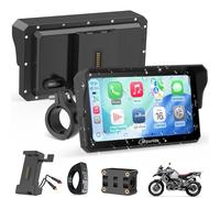 Carpuride W602S Pro Motorrad CarPlay Bildschirm mit BM05 für Plug-and-Play, Kabelloses CarPlay & Android Auto, 6,25" Wasserdichter Touchscreen, OTA, Dual-Bluetooth, Intercom-Funktion, Kabel Controller