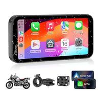 Carpuride W603 Motorrad-Carplay-Bildschirm, Kabelloses CarPlay und Android Auto für Moto, Fernbedienung, 6,3-Zoll-wasserdichter Touchscreen, BT Audio, GPS-Navigation, Siri, G00gle-Assistent