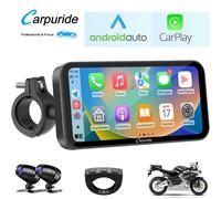 Carpuride W603D Kabelloses CarPlay Android Auto mit 1080P Doppelkameras für Moto