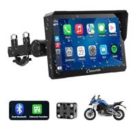 Carpuride W702 Pro Motorrad Carplay Bildschirm mit Gegensprechfunktion, Kabellos CarPlay und Android Auto, Tragbarem Wasserdichtem 7 Zoll Touchscreen, Verbessertem Dual Bluetooth, Navigation, Kompass.