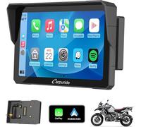 Carpuride W702B Motorrad GPS Carplay Bildschirm mit Design Halterung für BMW Motorräder, Kabelloses CarPlay und Android Auto, Tragbarer 7" Wasserdichter Touchscreen, Dual Bluetooth, Navigation, Siri.