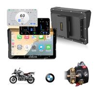 Carpuride W702BS Pro Motorrad Carplay Bildschirm mit Nativ Wonder Wheel für BMW Motorrad, Kabelloses CarPlay & Android Auto, 7" Wasserdichter Touchscreen, Dual Bluetooth, Gegensprech, Datenauslesung.