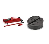 cartrend 10024 hydraulischer Wagenheber, Rangierwagenheber für SUVs und Geländewagen mit Quicklift-Funktion, 2,5 Tonnen & 10430 Universelle Gummiauflage XL für Wagenheber und Hebebühnen, extrabreit