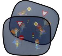 cartrend Auto-Sonnenschutz HERO , schützt vor Hitze und UV-Strahlen, mit Saugnapf, buntes Design für Kinder, 2er Set, blau