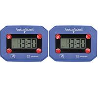 cartrend Digitale Parkuhr fürs Auto, elektronische Parkscheibe mit KBA-Zulassung, automatische Ankunftszeit, mit Display, zuverlässig, inklusive Batterie und 3M Klebepads (Packung mit 2)