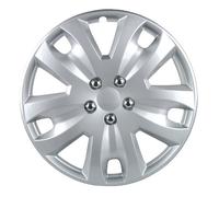 cartrend Radkappen Hockenheim, 14 Zoll, für alle gängigen Stahlfelgen, aus Spezial-ABS-Qualitätskunststoff, schlagfest, zweischichtige Metallic-Lackierung, überlackierbar, silber, 4 Stück