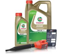 Castrol 6 L EDGE 0W-20 LL IV + Ölwechsel-Anhänger + Einfülltrichter [Hersteller-Nr. 15F615]