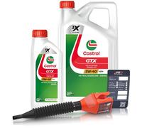 Castrol 6 L GTX 5W-40 A3/B4 + Ölwechsel-Anhänger + Einfülltrichter [Hersteller-Nr. 15F687]