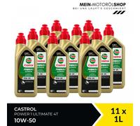 Castrol Power 1 Ultimate 4T Motorradöl 10W-50 MA-2 API SN 11x1 Liter = 11 Liter