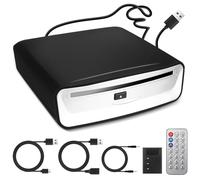 CD/DVD Player Auto Extern, Tragbarer CD Player Auto & Auto Radio CD/DVD Player mit USB A Anschluss, für Android Autoradio, Laptop & Fernseher, Plug & Play Unterstützung