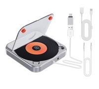 CD Player für Auto mit USB/AUX-Anschluss, CENXINY Externer CD-Player kompatibel mit Auto Radio, universeller Player fürs Fahrzeug, mit AUX-Kabel/USB-Verlängerungskabel