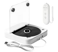 CD Player für Auto, Universal Auto CD-Player mit USB/AUX-Anschluss, Externer CD Laufwerk mit Fernbedienung, kompatibel mit Auto Radio, CD-Spieler für Fahrzeuge, Laptop, PC, Fernseher, Weiß