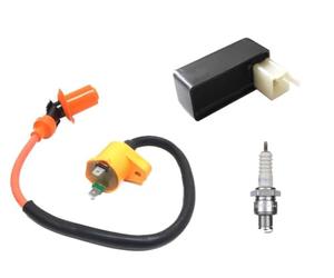 CDI + Zündspule + Zündkerze Set passend für Peugeot Speedfight, Elyseo, Jet-Force, Vivacity 50 2T | Zündkerze BR7HS | Ersatzteile für Roller/Moped