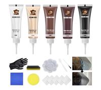 Celiodd 5 Stück Leder Reparatur Set Kunstleder Reparaturset Flüssigleder Leder Reparatur Set Schwarz, Geeignet für Autositze Sofas Lederjacken Lederschuhe und Andere Lederprodukte