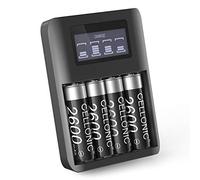 CELLONIC 4X Akku für Navigation Kompatibel mit Garmin eTrex 32x, Montana 700, eTrex 30, 010-11874-00 - (2600mAh, 1.2V) + Ladegerät