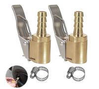 CeoxThao 2 Stück 6mm Air Chuck Autoventil Hebelstecker, 1/4" Adapter für Französische Ventile zum Reifenfüllen, Messing Reifenfüller mit Druckprüfer ventil Adapter für Autos, Vans und LKW