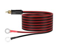 CERRXIAN DIN-Motorrad-Zigarettenanzünder-Stecker auf O-Ring-Klemmenkabel, 12-V-Ersatz-Europäischer Stecker, 14 AWG verzinnter Enddraht (2 m)