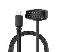 CERRXIAN OBD-Stromkabel, rechtwinkliger OBD2-zu-Typ-C-Adapter, 12 V OBD II-Stecker auf 12 V 3 A USB-Stecker für Dashcam, Smartphone, Auto-GPS, DVR und weitere Geräte - 1,5 m/4,92 ft