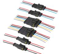 CESFONJER Wasserdicht Schnellverbinder, Kabel Steckverbinder Stecker mit Draht für KFZ LKW Auto Kayak Boote Roller Motorrad (2 Polig×2, 3 Polig×2, 5 Polig×2)