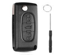 Chaexii Peugeot 207 Schlüsselgehäuse,3 Tasten Autoschlüssel Gehäuse Für Peugeot 407 307 308 207 CC SW Schlüssel-CE0536,mit Schraubendreher Schlüsselring