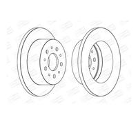 CHAMPION 2x Bremsscheibe hinten Ø280 mm Voll für Fiat Ducato Kasten 250_ 290_