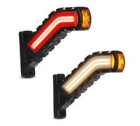 ChaneeHann 2 x LED Begrenzungsleuchten 12-24V, Seitenmarkierungsleuchten wasserdicht für LKW, PKW, Wohnwagen, Anhänger - Weiß/Rot