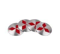 CHAOWEIFB 4 Stück Auto Nabendeckel Aufkleber für Mitsubishi Space Star 2015-2019, Radnabenabdeckung-Logo Radnabendeckel Nabenkappen Abzeichen Sticker,50mm-Silver