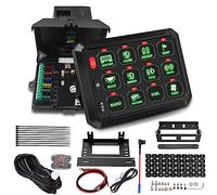 Chelhead 12 Gang Schalter Panel Kit 12V/24V: Schalter box Ein/Aus, LED-Auto-Touch-Schalttafel Universal Circuit Control Relais System Touch Switch Box RGB sieben Farben für Auto LKW Boot UTV SUV