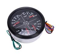 CHICIRIS 4-in-1-Multifunktionsanzeige, Voltmeter, Kraftstoffstand, Öldruck und Wassertemperaturanzeige, Geeignet für Wohnmobile, Yachten, LKWs (Schwarzes Zifferblatt, schwarze Lünette)