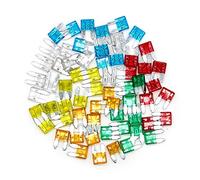 CHICIRIS Mini-Flachsicherungen-Sortiment-Set, 60 Stück, 5 A, 10 A, 15 , | Kfz-Sicherungssatz aus Zinklegierung, Farbcodierte Kfz-Sicherungen für LKW, Motorrad, Boot, APM ATM 12 V, 24 V,