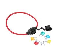 CHICIRIS Mini-Flachsicherungshalter Inline 12 V 30 A mit 6 Sicherungen | Kfz-Inline-20-AWG-Draht, 300 Mm Länge, Staubschutz, 5 A, 10 A, 15 A, 20 A, 25 A, 30 A Ersatzsicherungen, PKW, LKW,
