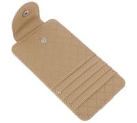 CHILDWEET Aufbewahrungstasche Expander Taschenorganisator Veranstalter Brillenhalter Auto Innenraum zubehör car Interior Accessories Auto Zubehör Glastasche für Sonnenblende PU-Leder Beige