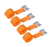 Chrees 4 Stück 5,1 cm Spanngurte, Robuster Nockenschnallenknopf, Hochfestes Polyester-Metall, mit Flexibler Starker Spannung, für Motorrad-Anhänger, LKW, Kajak, Boot