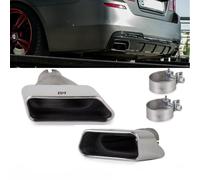 Chrom Auspuffblenden SET eckig trapez DM Exklusive Line+ Zubehör passend für BMW 5er F10 F11 550 M-Paket mit ABE