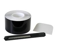 Foliatec Chrome Out Set Auto Zierleisten Folie Zierstreifen zum Folieren von Auto Chromleisten, schwarz glänzend, 15m x 5cm
