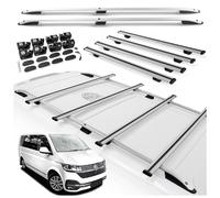 CHROMEMASTER | Dachreling und Dachträger Set Kompatibel mit VW Multivan T6.1 L2 LANG 2019-2022 | Spezielles Set für den Transport von Ladung, Dachbox, Dachplattform und Ausrüstung auf dem Autodach