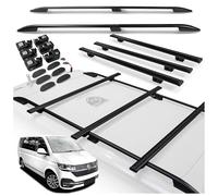 CHROMEMASTER | Dachreling und Dachträger Set Kompatibel mit VW Multivan T6.1 L2 LANG 2019-2022 | Spezielles Set für den Transport von Ladung, Dachbox, Dachplattform und Ausrüstung auf dem Autodach