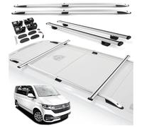CHROMEMASTER | Dachreling und Dachträger Set Kompatibel mit VW Multivan T6.1 L2 LANG 2019-2022 | Spezielles Set für den Transport von Ladung, Dachbox, Dachplattform und Ausrüstung auf dem Autodach