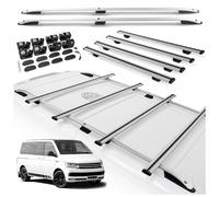 CHROMEMASTER | Dachreling und Dachträger Set Kompatibel mit VW Multivan T6 L2 LANG 2015-2019 | Spezielles Set für den Transport von Ladung, Dachbox, Dachplattform und Ausrüstung auf dem Autodach