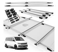 CHROMEMASTER | Dachreling und Dachträger Set Kompatibel mit VW Multivan T6 L2 LANG 2015-2019 | Spezielles Set für den Transport von Ladung, Dachbox, Dachplattform und Ausrüstung auf dem Autodach